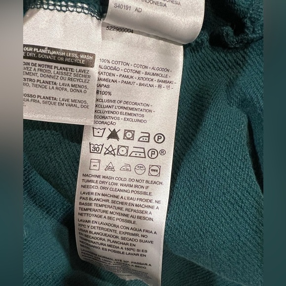 Levis Hoodie Mens Large L Green Pullover Relaxed Drawstring Cotton Retro Casual - Picture 8 of 8